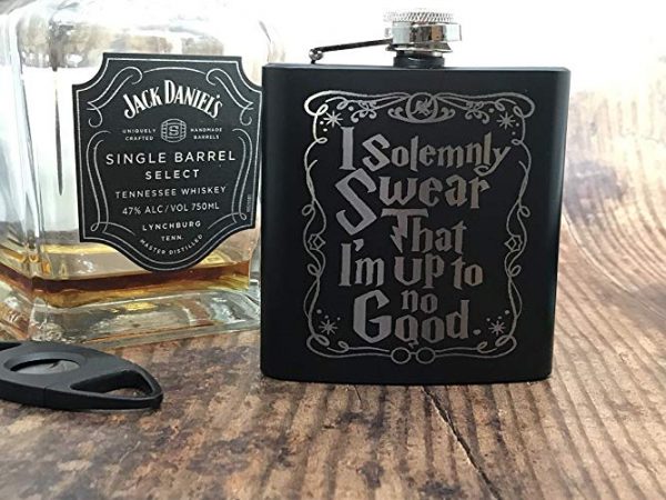 swear3 600x450 - Engraved Stainless Steel "I Solemnly Swear" Harry Potter Inspired Flask